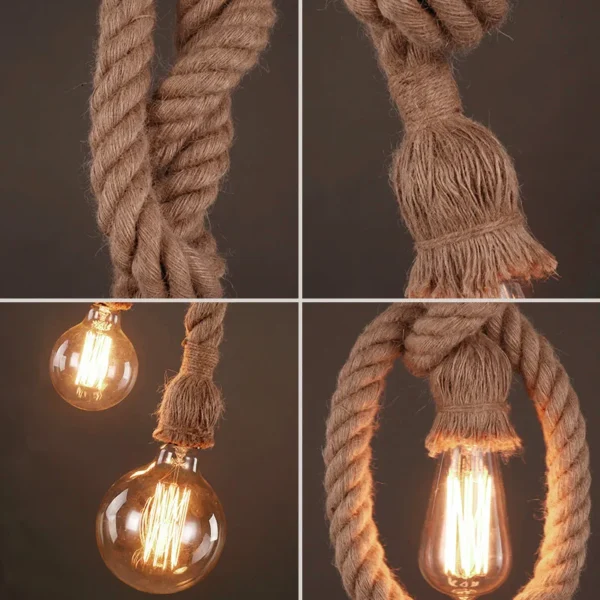 Hemp Rope Pendant Lights Vintage Retro Hanging Lamp E27 AC 85-265V Industrial Decor Home Restaurant Pendant Lamp Edison Hanglamp - Image 6