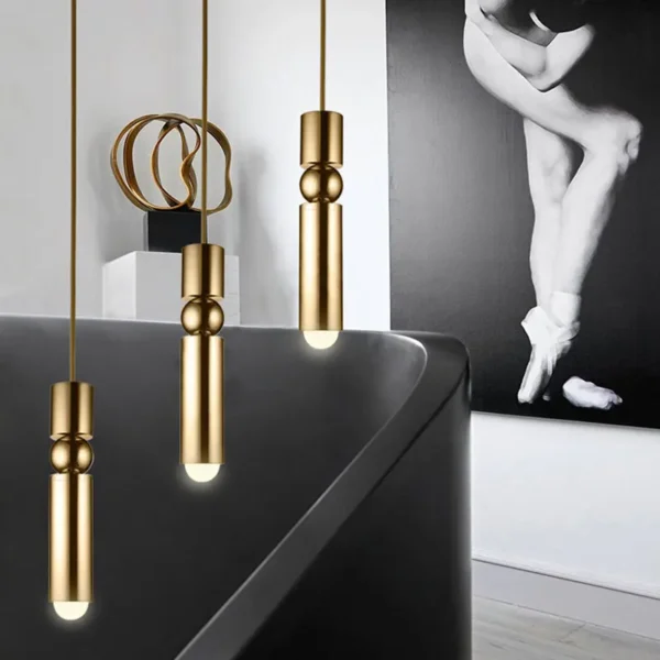 Nordic led Pendant Light Modern Lamp Cylinder Pipe golden led Pendant Lamp for foyer bedroom home decoration Pendant Light - Image 5