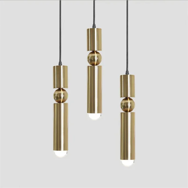 Nordic led Pendant Light Modern Lamp Cylinder Pipe golden led Pendant Lamp for foyer bedroom home decoration Pendant Light - Image 2