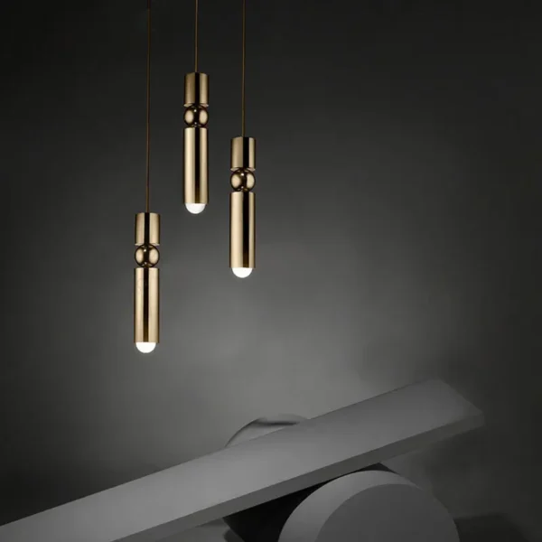 Nordic led Pendant Light Modern Lamp Cylinder Pipe golden led Pendant Lamp for foyer bedroom home decoration Pendant Light - Image 3