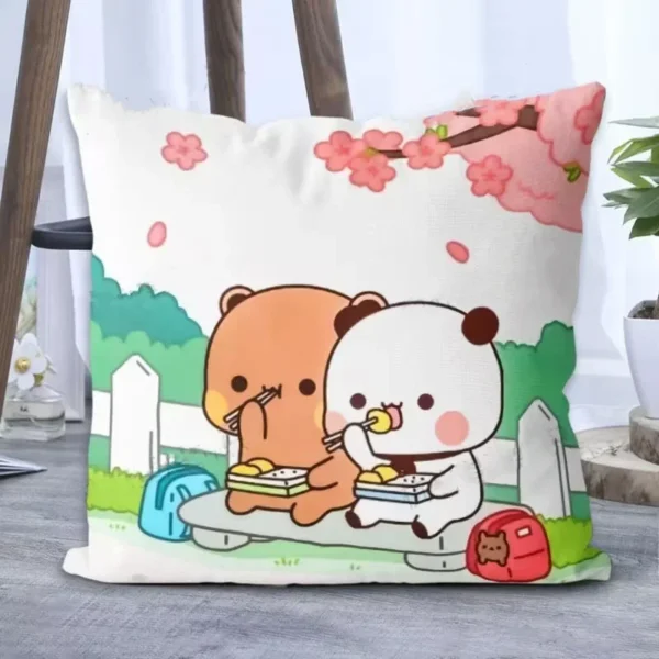 Cartoon Square Pillow awaii Anime Soft Waist Sofa Cushion Panda Bubu And Dudu Printing Throw Pillow Throw Bedroom Pillows - Image 3