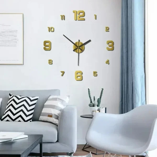 Creative Frameless DlY Wall Clock WallDecal Home Silent Clock Living RoomOffice Wall Decoration - Image 3