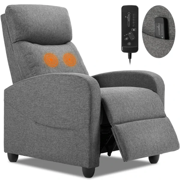 JHK Recliner Chair Massage Reclining For Adults Comfortable Fabric Recliner Sofa Adjustable Home Theater Seat Lounge With Padded - Image 5