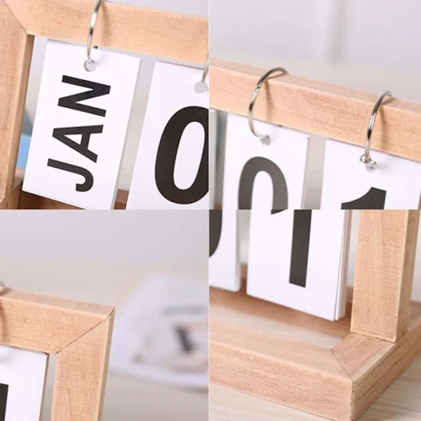 Minimalist Style Living Room Office Decoration Wooden Calendar Ornament Modern Desk Accessories Simple Home Decor Crafts Gift - Image 5