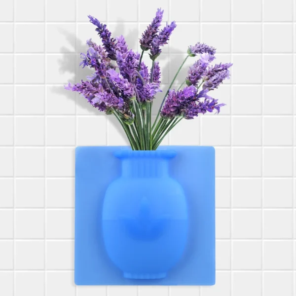 Indoor Drilling-Free Wall-Mounted Silicone Sticky Vase Reusable Home Decor Flower Vase Sticky Wall Magic Plant Vases - Image 4