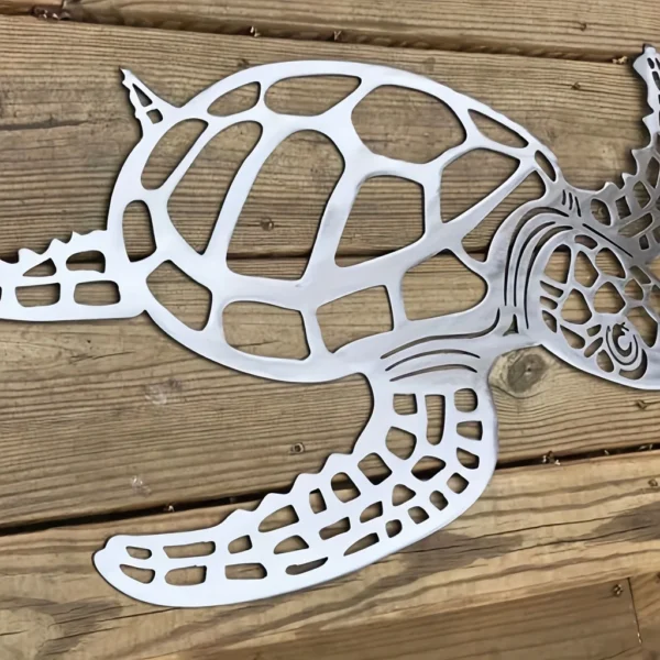 1pc, Metal Sea Turtle Ornament Beach Theme Decor Wall Art Decorations Wall Hanging For Indoor Living Room Decor - Image 6