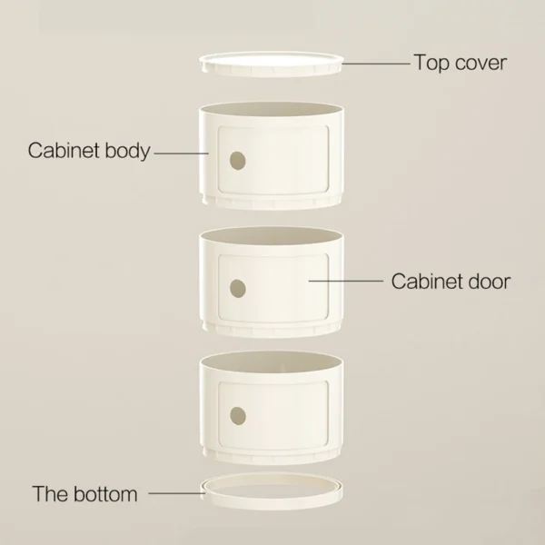 2/3 Layer Nordic Round Bedside Table Bedroom Small Side End Table Nightstand Storage Locker Bedroom Furniture - Image 5