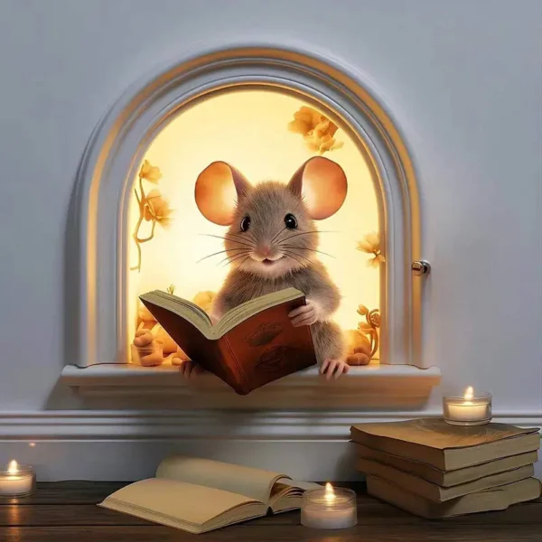 Cute Mouse Wall Sticker Living Room Wall Edge Home Decoration Mural For Kids Bedroom Wallpaper Removable Funny Rats Decals - Image 5