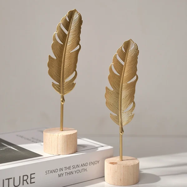 Nordic Gold Ginkgo Leaf Crafts Leaves Sculpture Luxury Living Room Decor Home Decoration Accessories Office Desktop Ornaments - Image 3