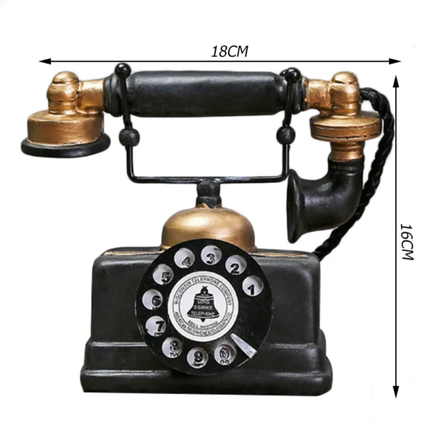 Retro Telephone Model Vintage Ornament Craft Desktop Landline Telephone Fixed Antique Telephone Home Living Room Decoration Gift - Image 6