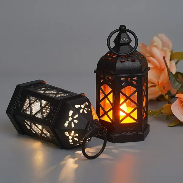 Retro Desktop Lamp Atmosphere Decoration Creative Gift Hexagonal Wind Lamp Candle Lamp Led Wind Lamp Portable Small Horse Lamp - Image 2