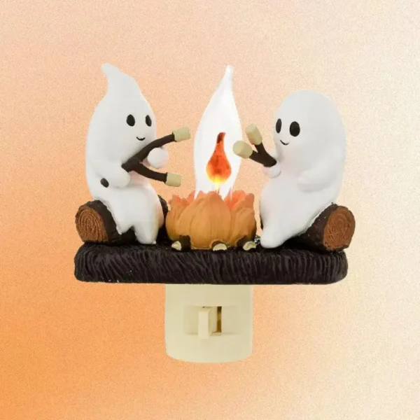 Ghost Campfire Flickering Night Light Indoor Figurine Lamp Resin Wall Campfire Night Light for Home Decoration - Image 3