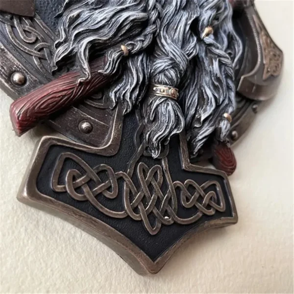 Viking Berserker Plaque Double Axe Nords Resin Wall Mount Medieval Home Furnishings Nordic Style Home Decorations Cool Wall Hang - Image 3