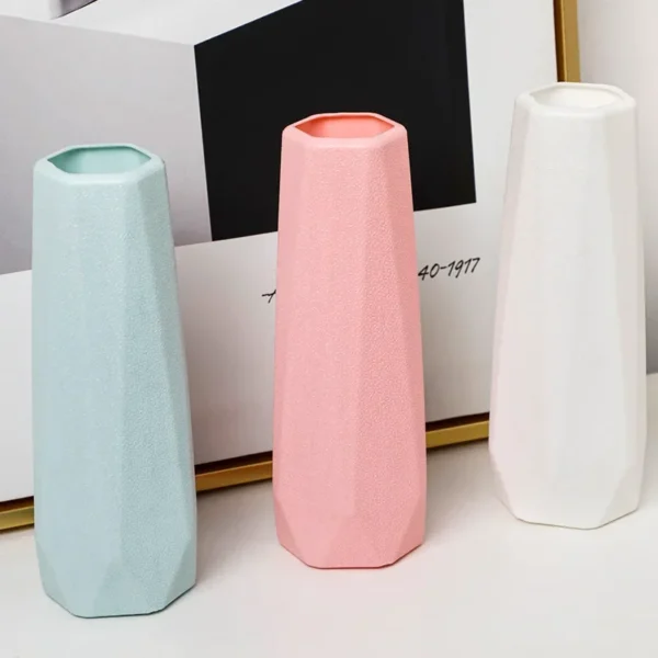 Nordic Style Flower Vase Living Room Decoration Ornaments Modern OrigamiPlastic Vases Pot Flower Arrangements Home Decor - Image 2