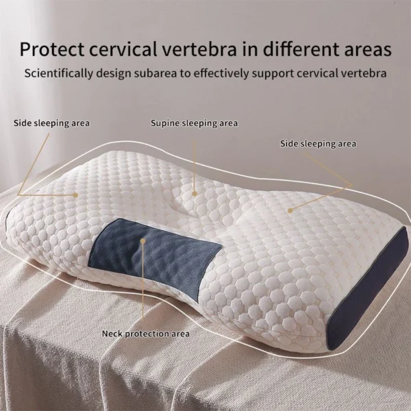 New Neck Pillow Help Sleep And Protect The Neck Cervical Orthopedic Household Soybean Fiber Massage SPA Pillow For Sleeping - Image 2