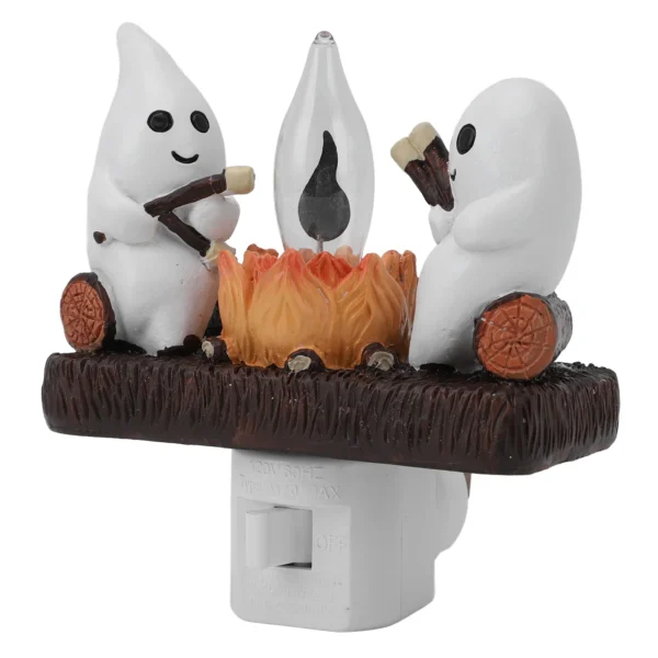 Ghost Campfire Flickering Night Light Indoor Figurine Lamp Resin Wall Campfire Night Light for Home Decoration - Image 5