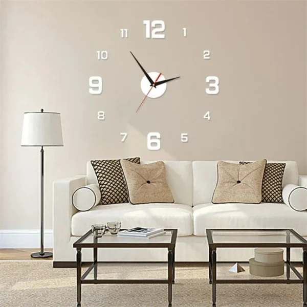 Creative Frameless DlY Wall Clock WallDecal Home Silent Clock Living RoomOffice Wall Decoration - Image 2