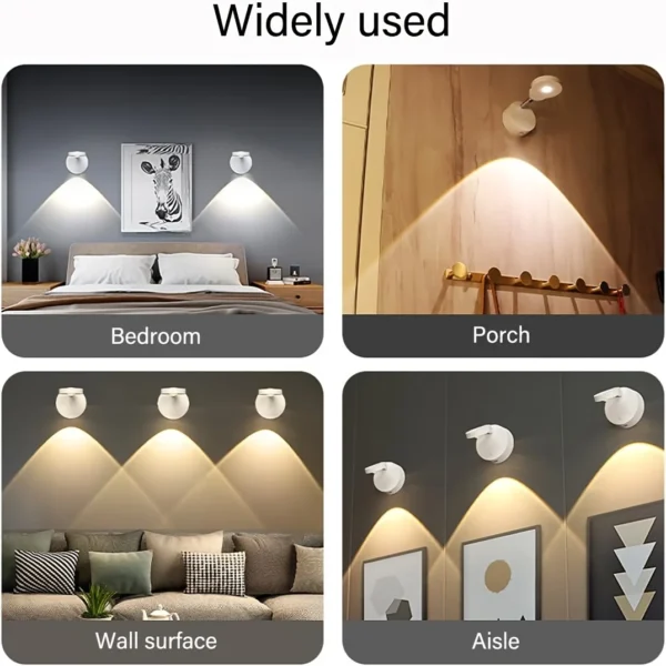 Cordless RGB cat's eye remote control LED wall lamp, dimmable atmosphere lamp and night light more home lighting staircase wall - Image 5