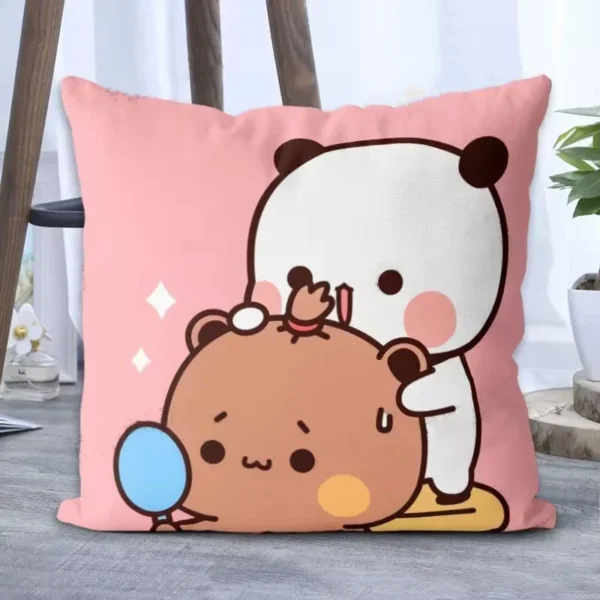 Cartoon Square Pillow awaii Anime Soft Waist Sofa Cushion Panda Bubu And Dudu Printing Throw Pillow Throw Bedroom Pillows - Image 4