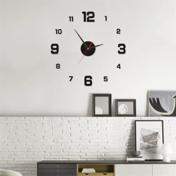 3D Luminous Wall Clock Frameless Acrylic DIY Digital Clock Wall Stickers Mute Clock for Living Room Bedroom Office Wall Decor - Image 3