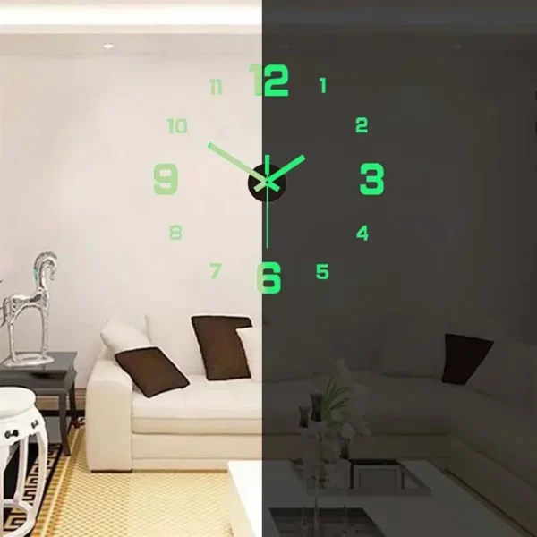 Digital Clock Wall Stickers Needle Decoration Glowing Clocks DIY Bedroom Living Home Quartz Creatives Removable Room Watches - Image 5