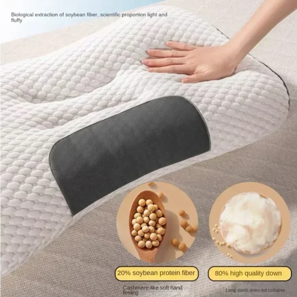 The concave convex design of the human body helps massage the neck, and the fiber massage pillow helps with sleep - Image 2