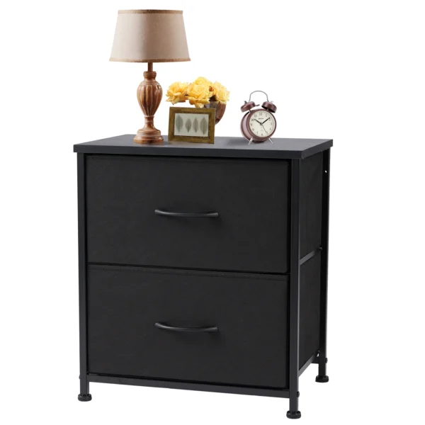 JHK Nightstand For Bedroom With 2 Fabric Drawers Bedside Sofa Table With Storage Closet Chest Clothes Display Cabinet Furniture - Image 5