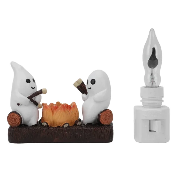 Ghost Campfire Flickering Night Light Indoor Figurine Lamp Resin Wall Campfire Night Light for Home Decoration - Image 6