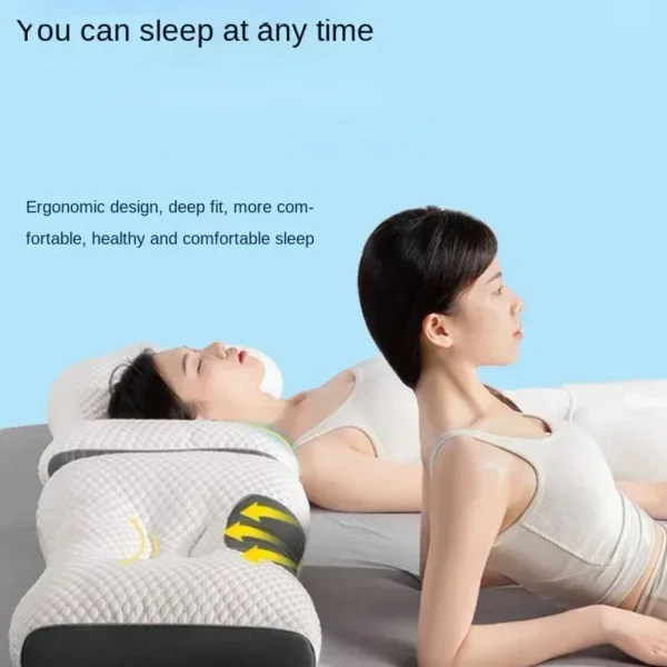 The concave convex design of the human body helps massage the neck, and the fiber massage pillow helps with sleep - Image 4