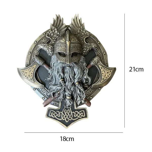 Viking Berserker Plaque Double Axe Nords Resin Wall Mount Medieval Home Furnishings Nordic Style Home Decorations Cool Wall Hang - Image 6