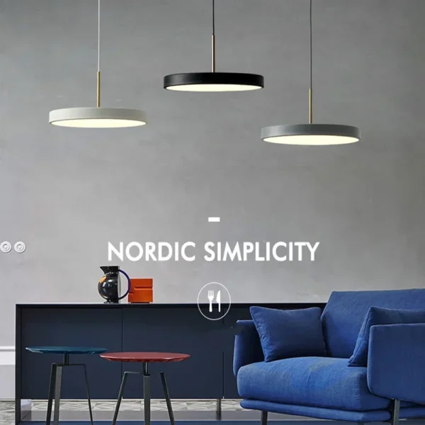 Nordic LED Pendant Lights Metal Kicthen High Ceiling For Home Indoor Living Room Decor Modern Pendent Light Round Hanging Lamp - Image 2