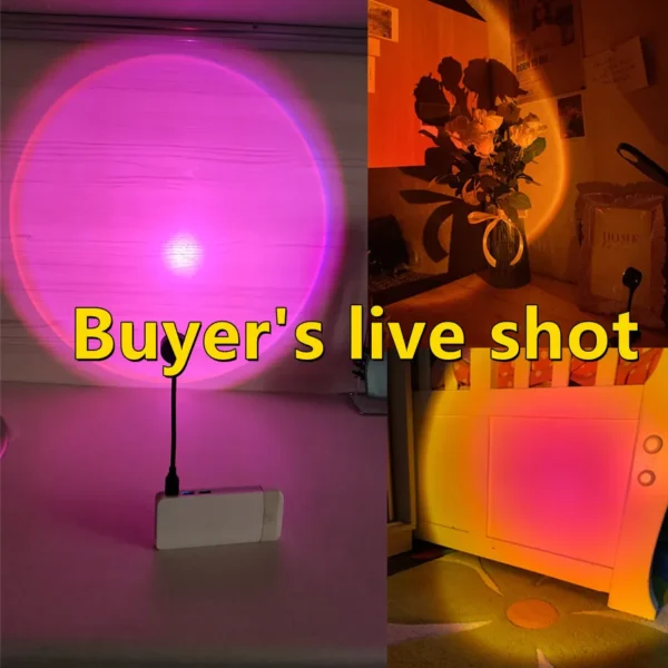 RnnTuu Led USB Sunset Lamp Projector Home Decor Night Light Portable Mood Light For Living Room Wall Photography Neon Lights - Image 6