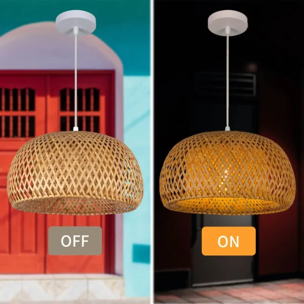 IRALAN chandelier Lampshades Made by bamboo hand-woven branch Bulb Not Included natural rattan Decoration Home For Room - Image 5