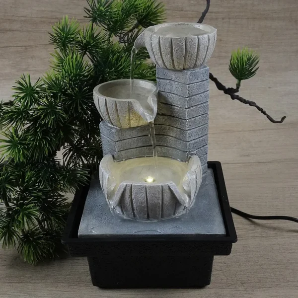 Desktop Waterfall fountain indoor Small Fountain Humidifier TeaTable decoration ornaments Home Office Other Indoor Places - Image 5