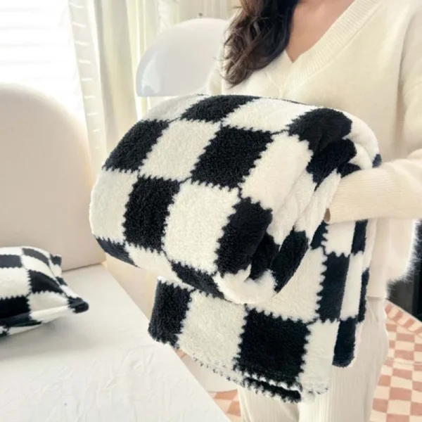 1pcs black and white flannel panda fleece soft and comfortable blanket nap blanket suitable for sofa bed sofa office suitable fo