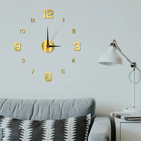 3D Luminous Wall Clock Frameless Acrylic DIY Digital Clock Wall Stickers Mute Clock for Living Room Bedroom Office Wall Decor - Image 6