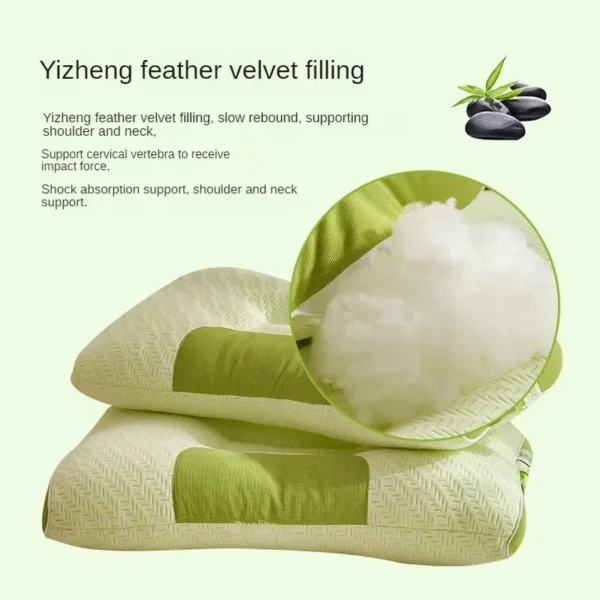 New 3D Bamboo Carbon Fiber Antibacterial Sleep Pillow Neck Pillow to Help Adult Students Sleep Suitable for Home Pillow Core - Image 6