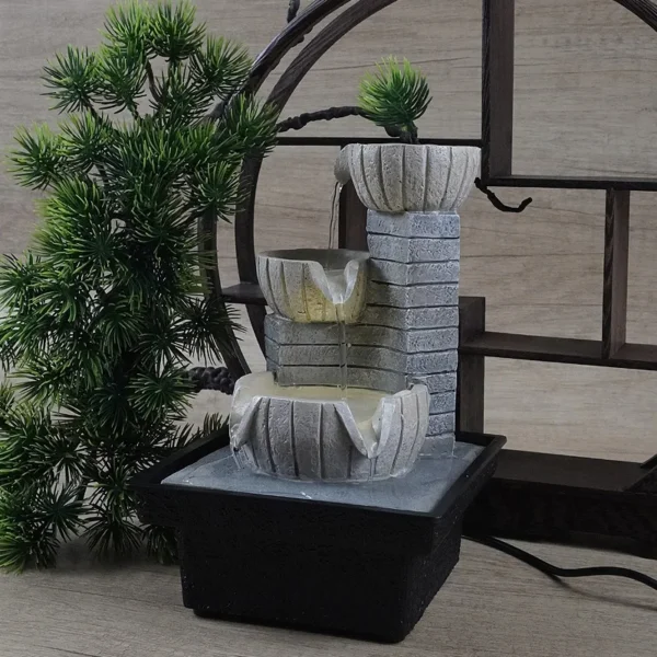 Desktop Waterfall fountain indoor Small Fountain Humidifier TeaTable decoration ornaments Home Office Other Indoor Places - Image 2