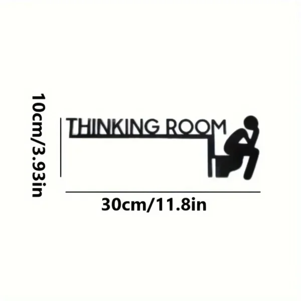 Modern Metal Toilet Door Sign Thinking Room Wall Mount Sculpture Perfect for Home Decor Features Artistic Door Frame Pendant - Image 2