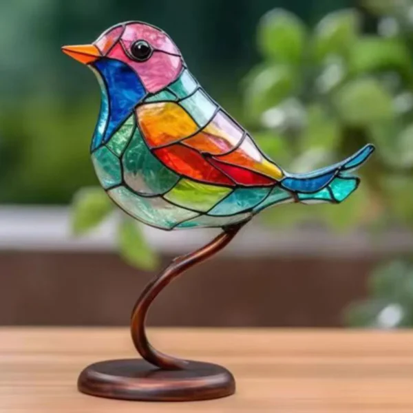 Acrylic Birds on Branch Statue Art Craft Desktop Birds Sculpture Collectibles Holiday Gifts Home Decor for Living Room Bedroom - Image 2