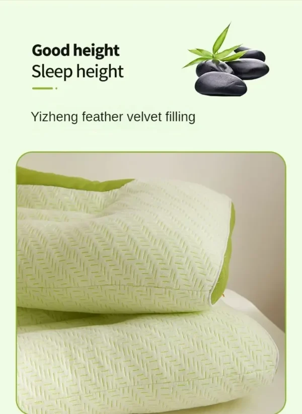 New 3D Bamboo Carbon Fiber Antibacterial Sleep Pillow Neck Pillow to Help Adult Students Sleep Suitable for Home Pillow Core - Image 2