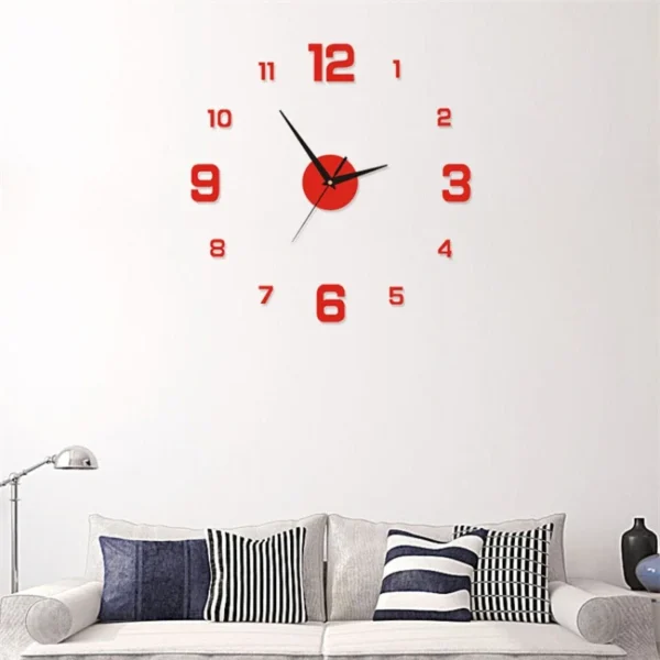 3D Luminous Wall Clock Frameless Acrylic DIY Digital Clock Wall Stickers Mute Clock for Living Room Bedroom Office Wall Decor - Image 4