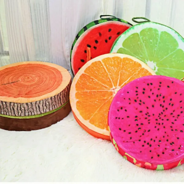 33cm Cushion Fruit Shape For In-bed Reading And Watching Back And Head Pillow Round Cushion Lint-free