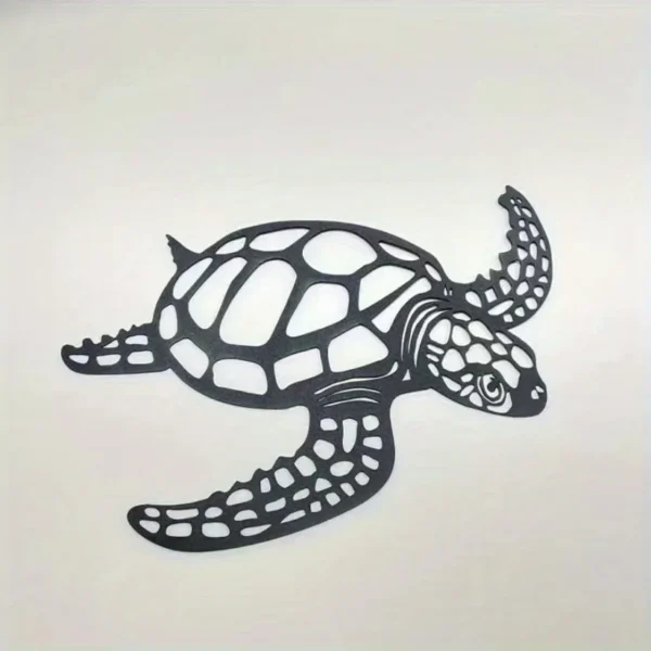 1pc, Metal Sea Turtle Ornament Beach Theme Decor Wall Art Decorations Wall Hanging For Indoor Living Room Decor - Image 3