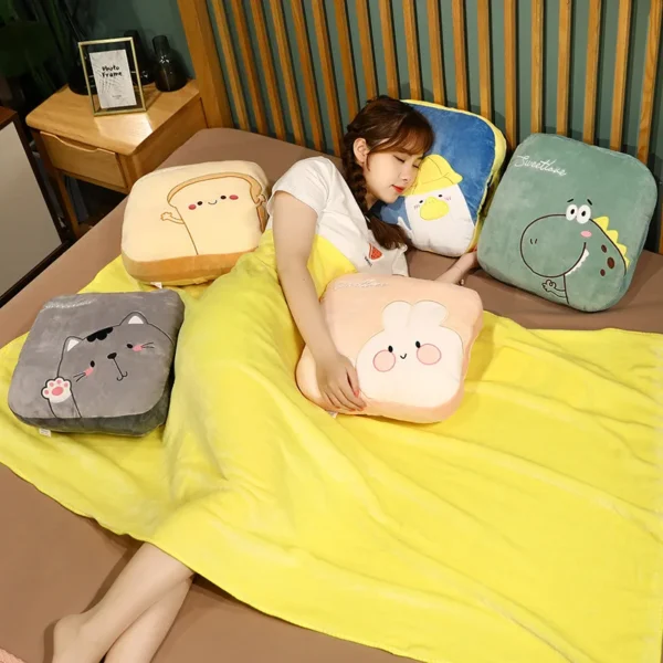 Pillow Quilt Dual-purpose Office Multifunctional Car Interior Cushion 3-in-1 Folding Nap Tool Nap Blanket - Image 3