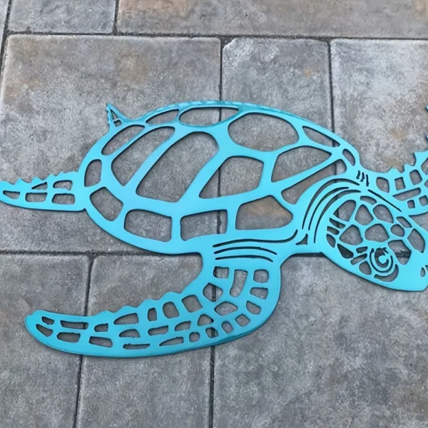 1pc, Metal Sea Turtle Ornament Beach Theme Decor Wall Art Decorations Wall Hanging For Indoor Living Room Decor - Image 4