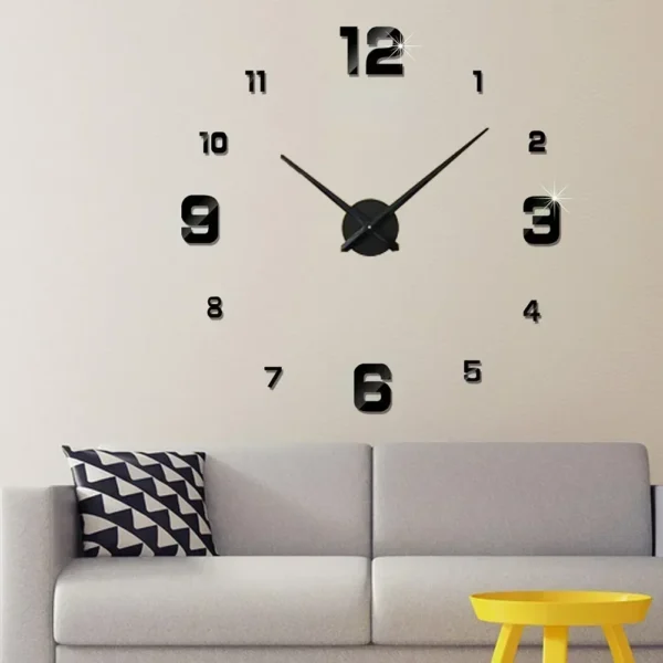 Digital Clock Wall Clock Living Room Large Garden Acrylic Mirror Sticker Decoration Decoration for Bedroom Decororation Clocks - Image 2