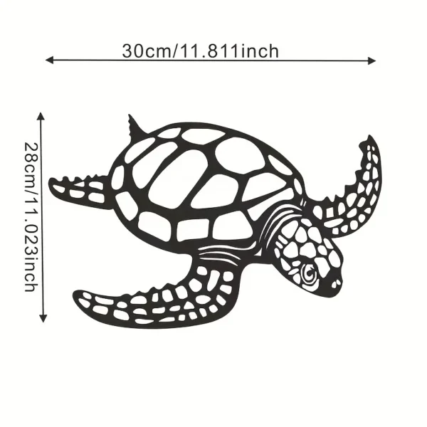 1pc, Metal Sea Turtle Ornament Beach Theme Decor Wall Art Decorations Wall Hanging For Indoor Living Room Decor - Image 2