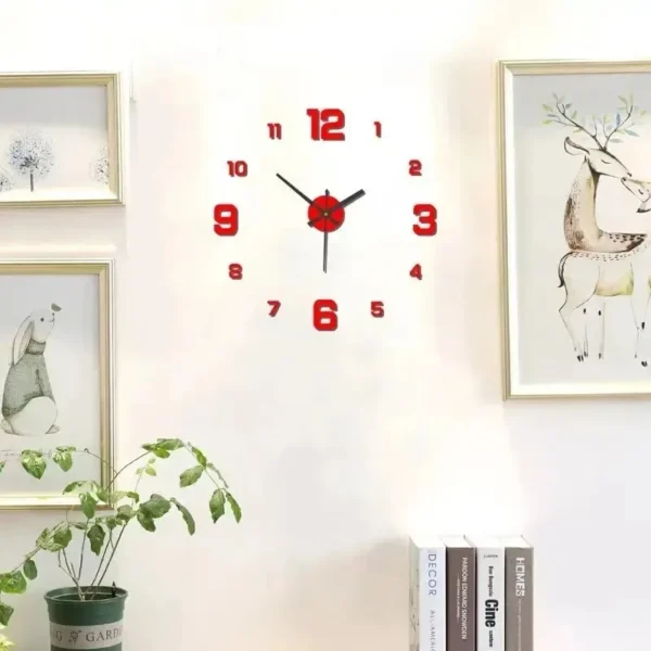 Digital Clock Wall Clock Living Room Large Garden Acrylic Mirror Sticker Decoration Decoration for Bedroom Decororation Clocks - Image 3