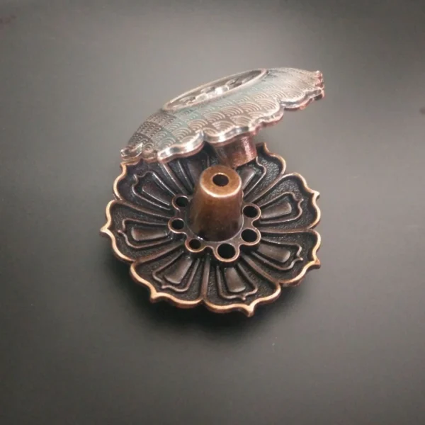 Lotus Alloy Incense Burner Stick Holder Home Buddhism Line Incense Plate Sandalwood Coil Base Temples Home Fragrance Decoration - Image 4